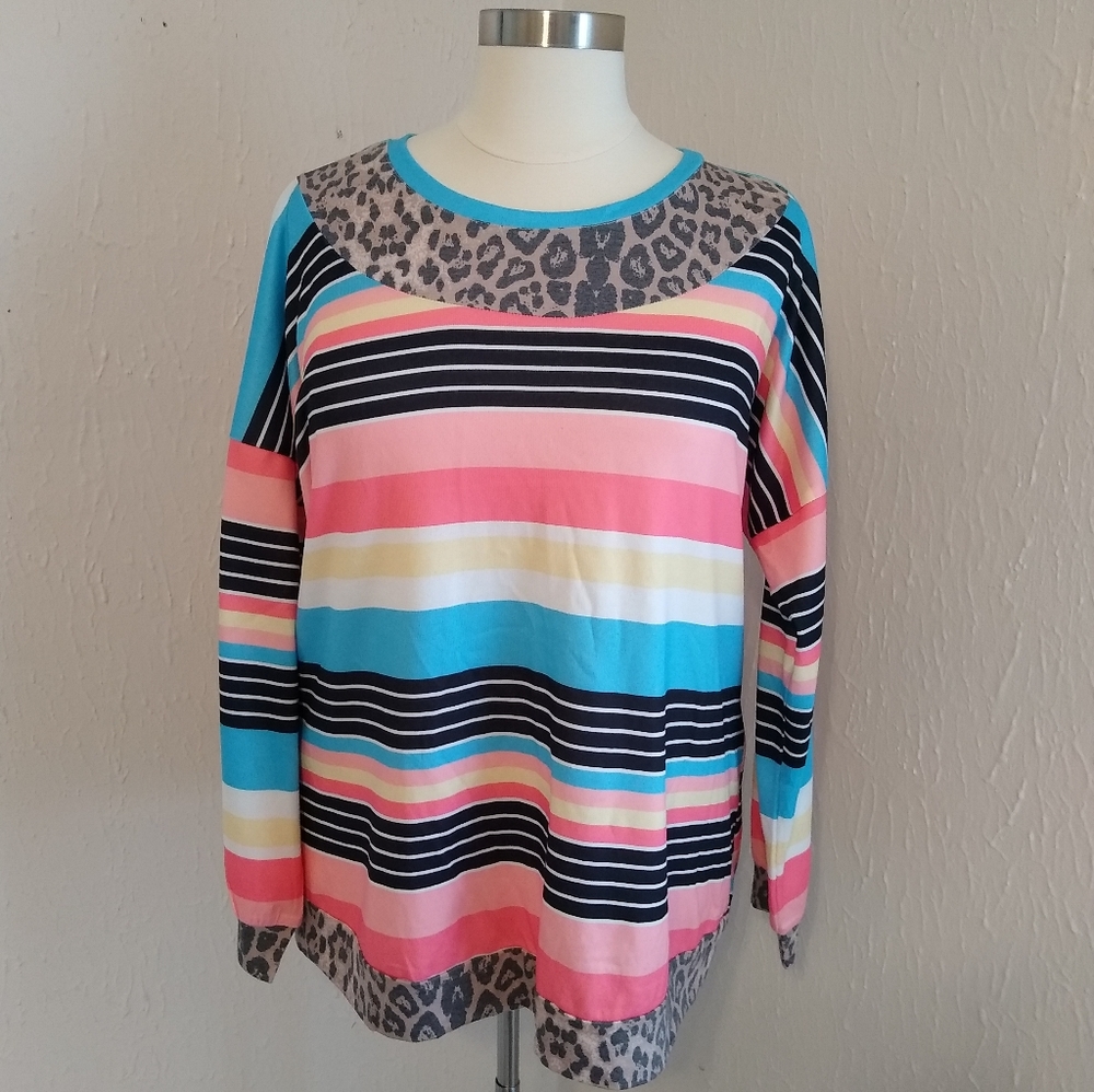 Southern Stitch Multi-Striped Long Sleeve Top
